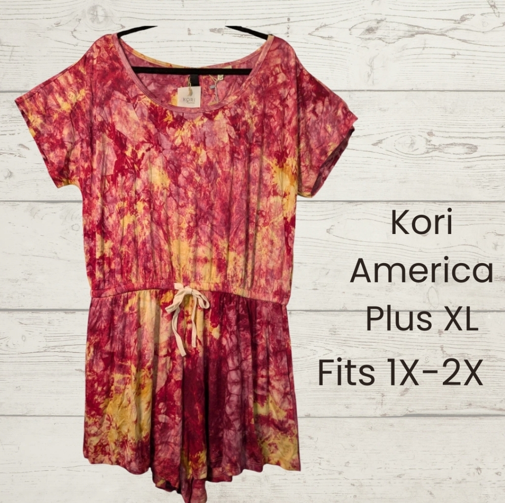 Kori America Plus XL Tie-dye Jumper NWT Fits 1X Best - Picture 2 of 8